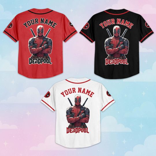 Custom Deadpool Baseball Jersey, Personalized Disney Superhero Deadpool Jersey Shirt