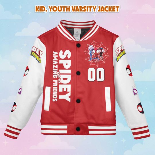 Custom Spidey And His Amazing Friends Varsity Jacket, Spider Verse Varsity Jacket Team