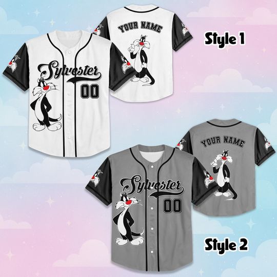 Personalized Sylvester Baseball Jersey, Custom Looney Tunes Jersey, Family Matching Outfit, Sylvester Fan Gift