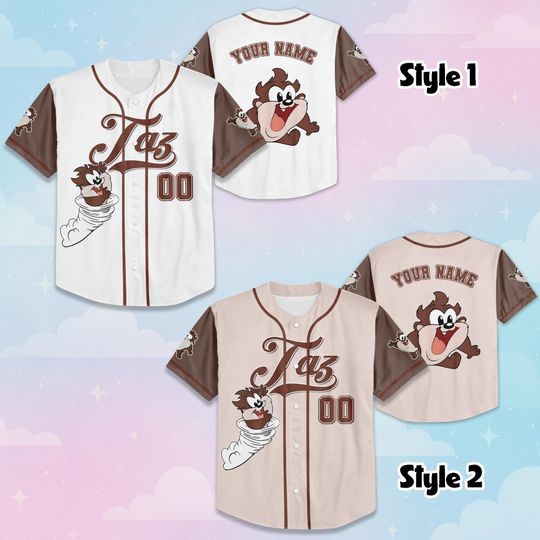 Personalized Baby Taz Baseball Jersey, Custom Looney Tunes Jersey, Family Matching Outfit, Birthday Gift