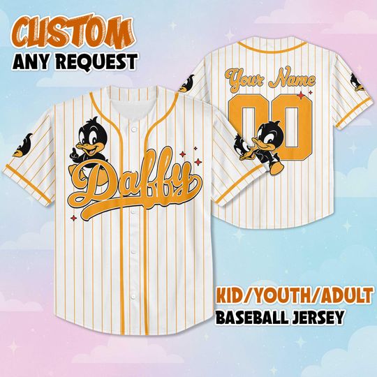 Personalized Daffy Duck Baseball Jersey, Custom Looney Tunes Jersey Shirt, Custom Family Outfit