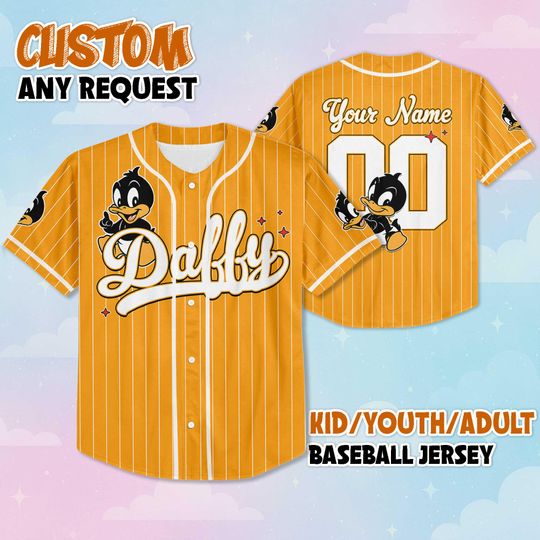 Personalized Daffy Duck Baseball Jersey, Custom Looney Tunes Jersey Shirt, Custom Family Outfit