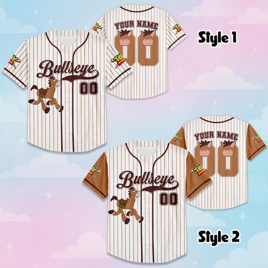 Custom Bullseye Baseball Jersey, Disney Toy Story Baseball Shirt, Matching Disney Trip Outfit, Bullseye Birthday Gift