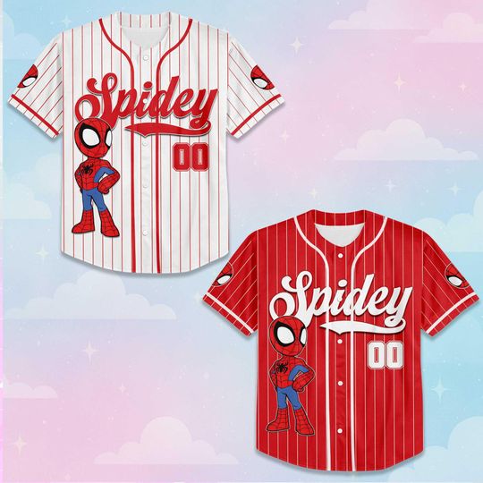 Personalized Spidey Baseball Jersey, Superhero Team Shirt