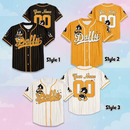 Personalized Daffy Duck Baseball Jersey, Custom Looney Tunes Jersey Shirt, Custom Family Outfit