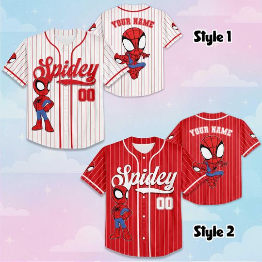 Personalized Spidey Baseball Jersey, Superhero Team Shirt