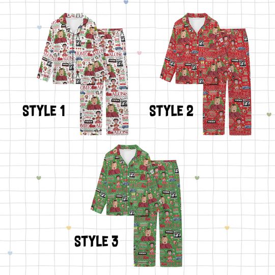 Home Alone Christmas Pajama Set, Movie-themed Loungewear for Adults