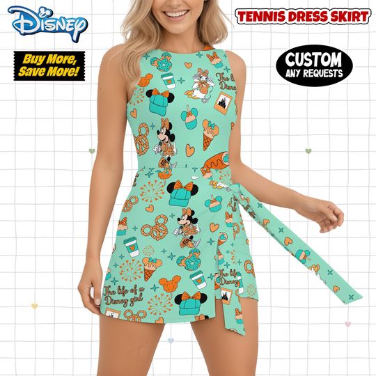 Minnie The Life Of A Disney Girl Tennis Dress Skirt, Pirate Disney Cruise Trip, Disney Tennis Dress Skirt