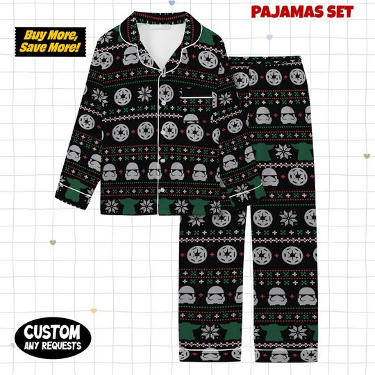 Star Wars Christmas Pajama Set - Darth Vader Stormtrooper Boba Fett Lounge Sleepwear