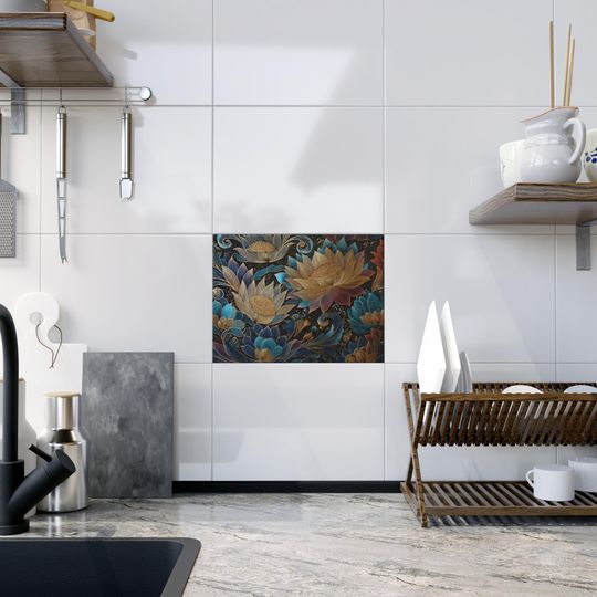 Floral Ceramic Tile – Nature Inspired Wall Decoration