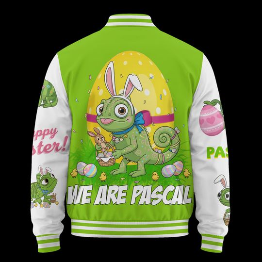 Easter Pascal Baseball Jacket, Cute Cartoon Jacket, Easter Bunny Shirt, WDW Fan Gift, Spring Jacket Outfit