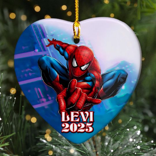 Personalized Spiderman Christmas Ornament, Funny Marvel 2025 Christmas Tree Decor