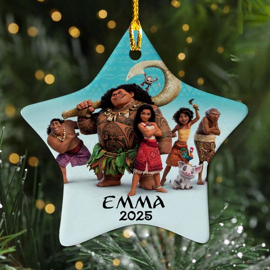Personalized Moana 2 Character Christmas Ornament