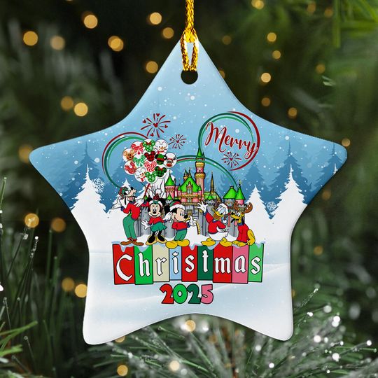 Personalized Disney Magic Castle Anniversary Christmas Ornament