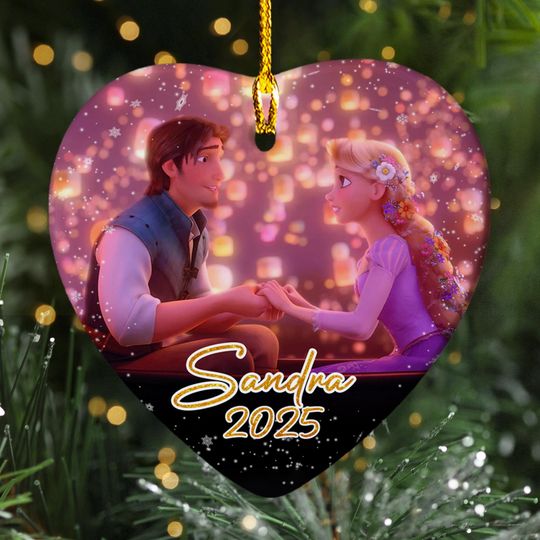 Personalized Tangled Christmas Ornament, Rapunzel Princess 2025 Christmas Tree Decor