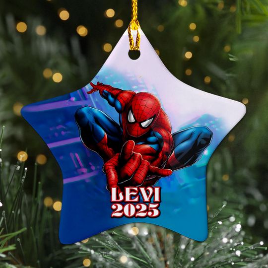 Personalized Spiderman Christmas Ornament, Funny Marvel 2025 Christmas Tree Decor