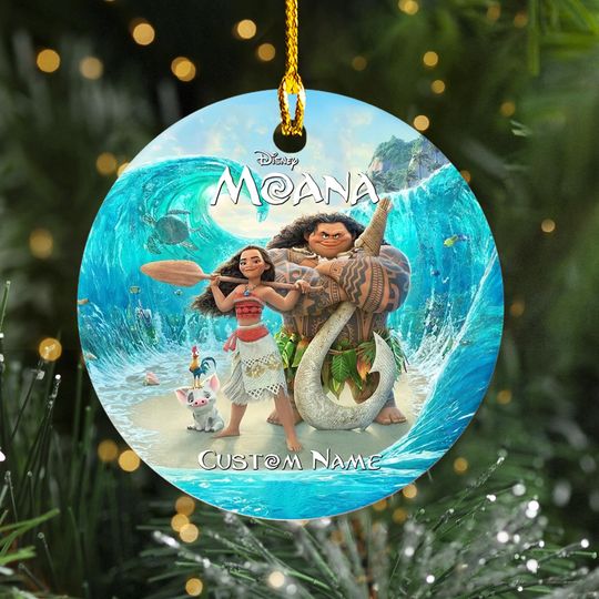 Personalized Princess Moana Christmas Ornament, Moana Xmas Ornament