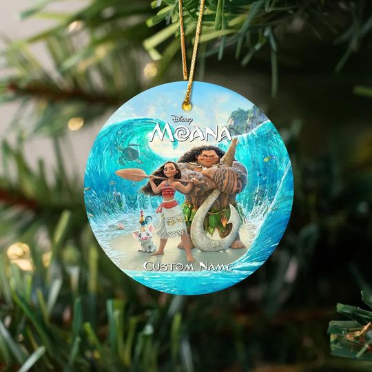 Personalized Princess Moana Christmas Ornament, Moana Xmas Ornament