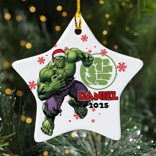 Personalized Hulk Ornament Green Giant, Customized 2025 Christmas Tree Decor