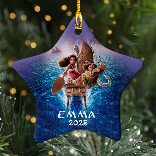 Moana 2 Christmas Ornament, Princess Moana Xmas Decor