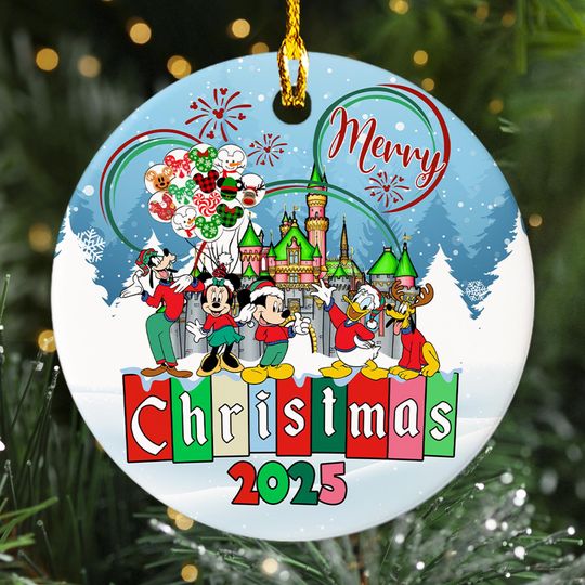 Personalized Disney Magic Castle Anniversary Christmas Ornament