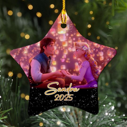 Personalized Tangled Christmas Ornament, Rapunzel Princess 2025 Christmas Tree Decor