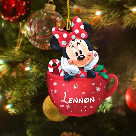 Personalized Mouse Tea Cup Christmas Ornament