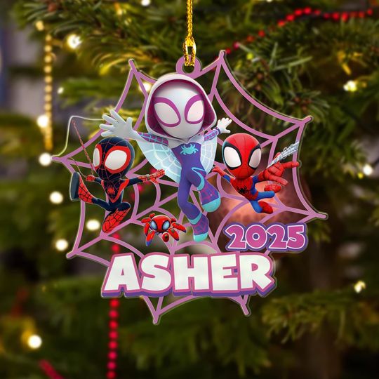 Personalized Spider Character Christmas Ornament, Superhero Spider Team Customized 2025