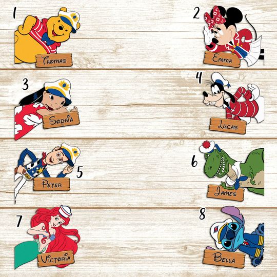 Personalized Toy Cruise Magnet, Mouse And Friends Cruise Magnets For Cruise Ship Door, Custom Cartoon Family Trip Cruise Magnet