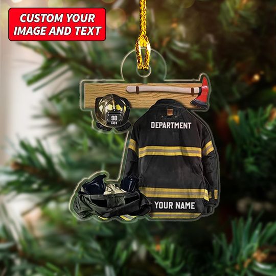 Personalized Firefighter Uniform Ornament 2025
