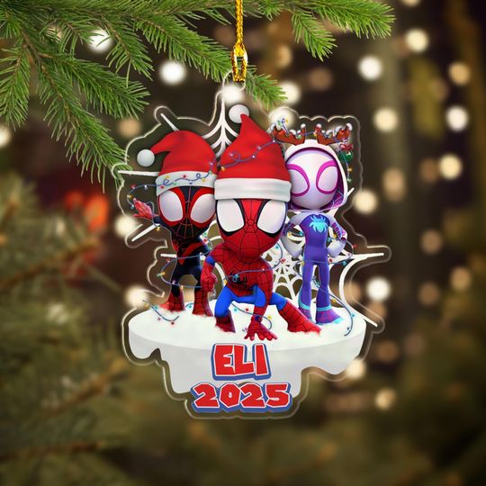 Personalized Spidey And His Amazing Friends Christmas Lights Ornament