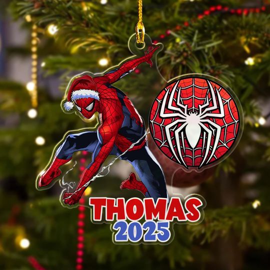 Personalized Spider-Man Christmas Ornament, Spider Hero Customized 2025 Christmas