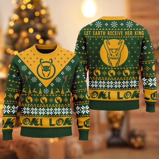 Loki Ugly Christmas Sweater, Super Hero Xmas Sweatshirt, Marvel Christmas Gift For Men Women Kid, Superhero Christmas Holiday Shirt