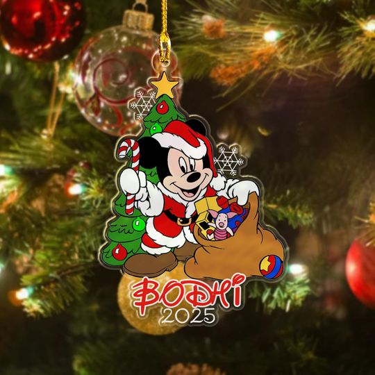 Personalized Mickey Mouse Christmas Tree Ornament