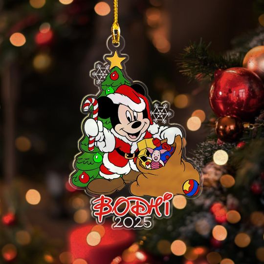 Personalized Mickey Mouse Christmas Tree Ornament