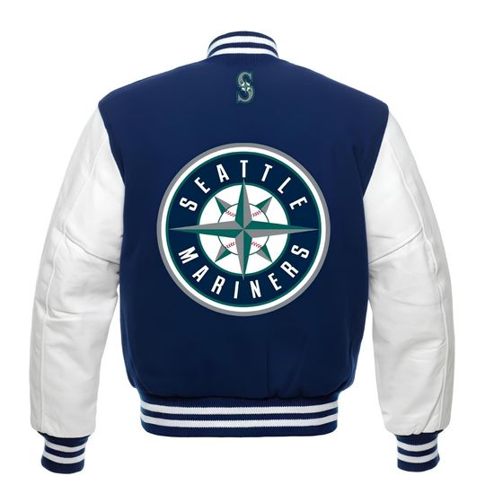 Seattle Mariners Royal Blue Body White Sleeves Jacket Team Varsity Jackets