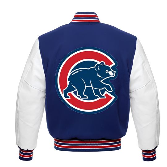 Chicago Cubs Royal Blue Body White Sleeves Jacket Letterman Jackets Team Varsity Jackets Jackets