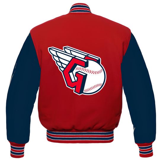 Cleveland Guardians Red Body Navy Blue Sleeves Jacket Team Varsity Jackets
