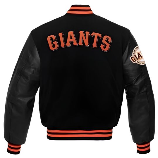 San Francisco Giants Black Body Black Sleeves Jacket Team Varsity Jackets