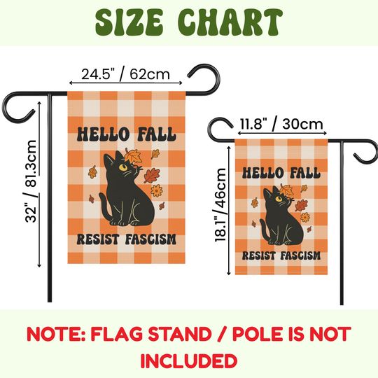 Black Cat with Falling Leaves Garden Flag