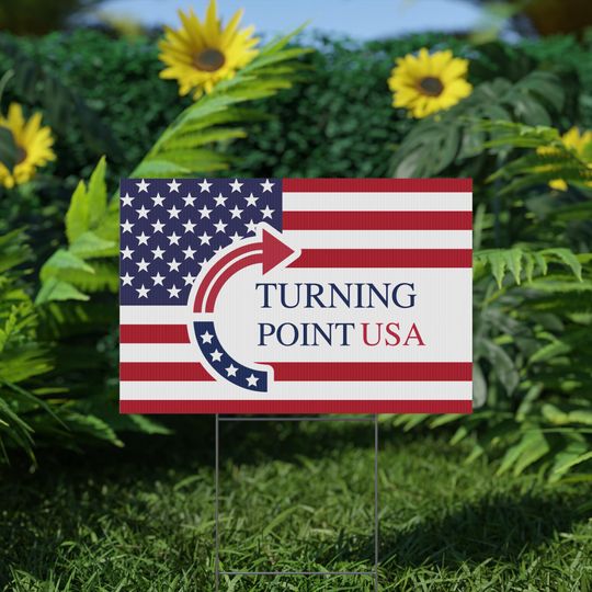Charlie Kirk American Yard Sign, Turning Point USA Lawn Sign, RIP Charlie Kirk Flag, Pray for Charlie Kirk Flag, Republican Decor Banner