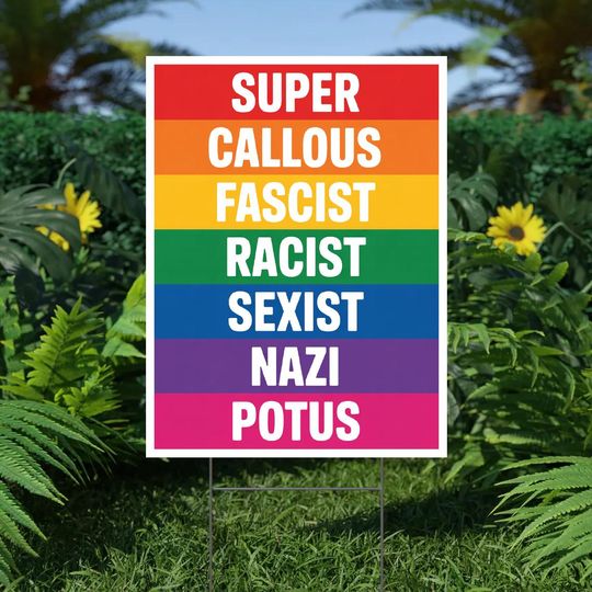 Super Callous Fascist Racist Protest Sign: Anti-Trump No Kings Art