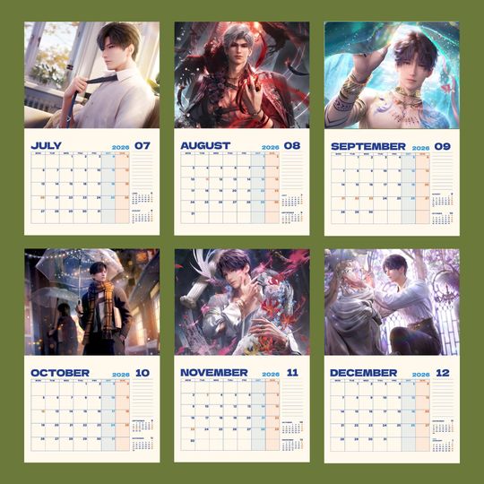 Love and Deepspace 2026 Calendar, 2026 Game Monthly Planner