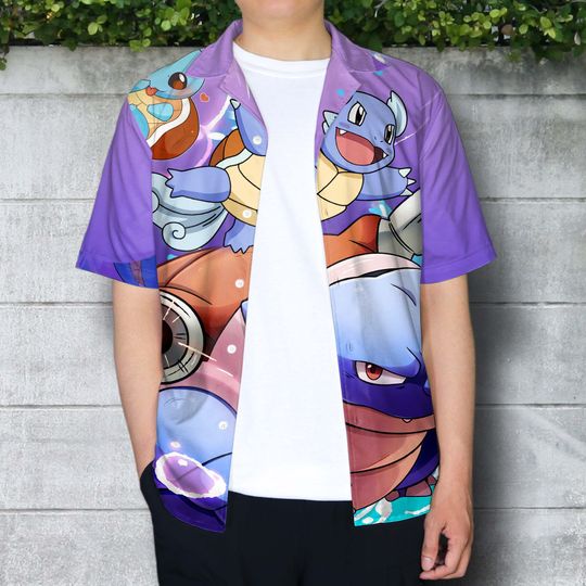 Blastoise Hawaiian Shirt, Squirtle Shirts, Funny Beach Outfit