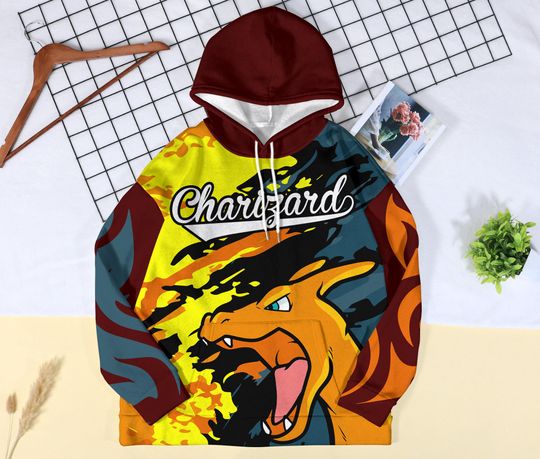 Charizard 3D Graphic Hoodie Unisex Fire Dragon