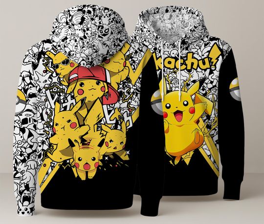 Pika Hoodie Shirt, Cute Pika Sweatshirt, Kawaii Pika Pullover, Unisex Crewneck