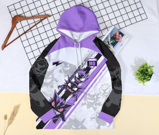Gengar 3D Print Hoodie Unisex Kawaii Pullover