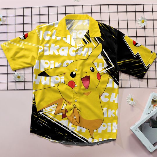 Pika Hawaiian Shirt - Tropical Button Up Shirt - Summer Beach Short