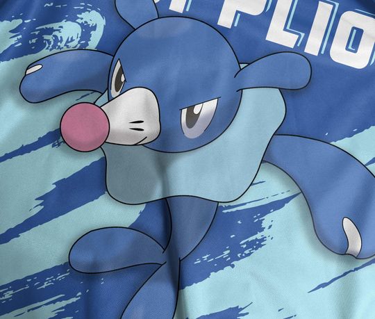 Popplio Baseball Jersey Cute Blue Anime Unisex Button-Up Funny Gift