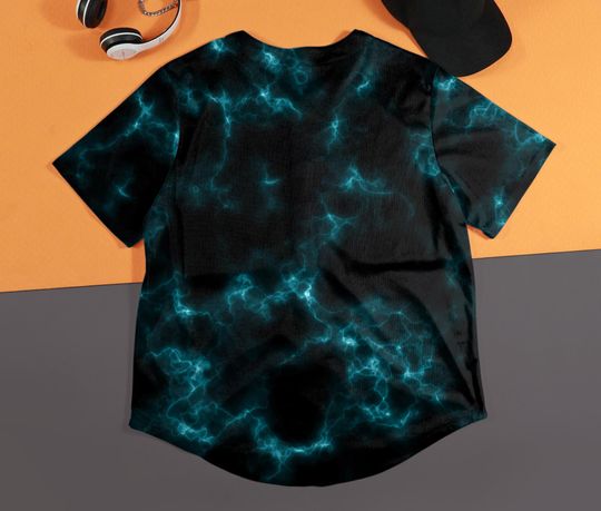 Gengar Baseball Jersey Anime Ghost Button-Up Spooky Gift Purple Shadow